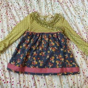 Matilda Jane lime green floral tunic SZ: 18-24 mo